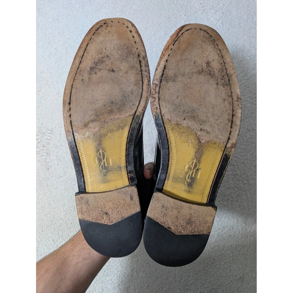 Cole Haan Dress Shoes Men 11.5‎ Black Leather Cap Toe Derby 08330 FH13